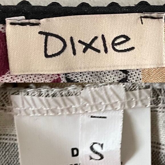 DIXIE Cotton Blend Oversized Button Front Blouse With Design Print S - Picture 5 of 6